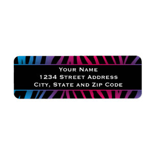 Chic Colourful Zebra Stripes Return Address Labels
