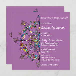 Chic Colours Mandala Bridal Shower Invitation