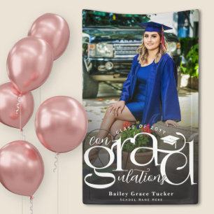 Chic Con-grad-ulations Photo Graduation Banner
