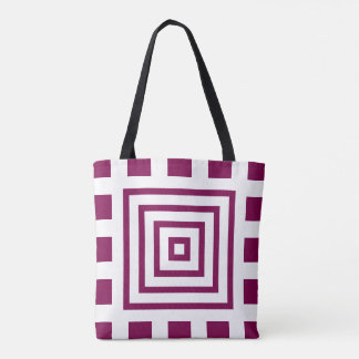 Chic Concentric Squares Purple and Black Tote Bag