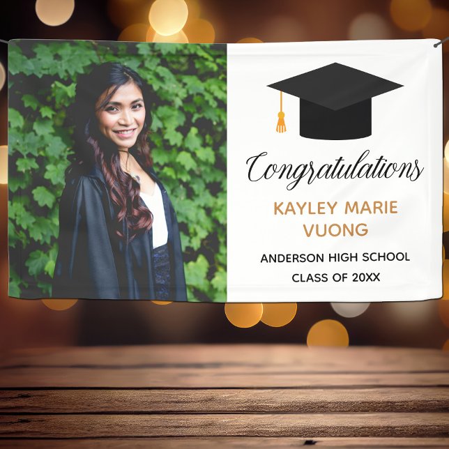 Chic Congratulations Graduate Photo 2025 Party Banner (Creator Uploaded)