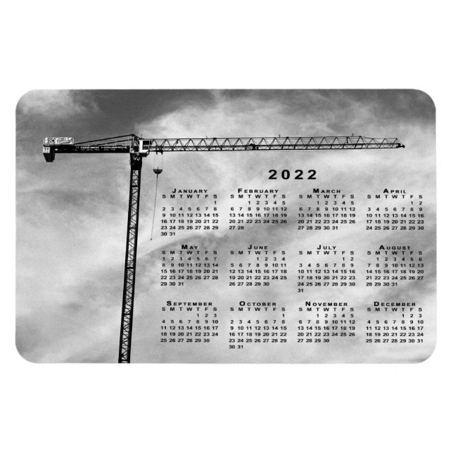 Chic Construction Crane Photo 2022 Calendar Magnet (Horizontal)