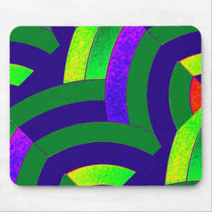 chic contemporary stylish blue/green chevron mouse pad