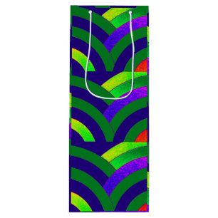 chic contemporary stylish chevrons wine gift bag
