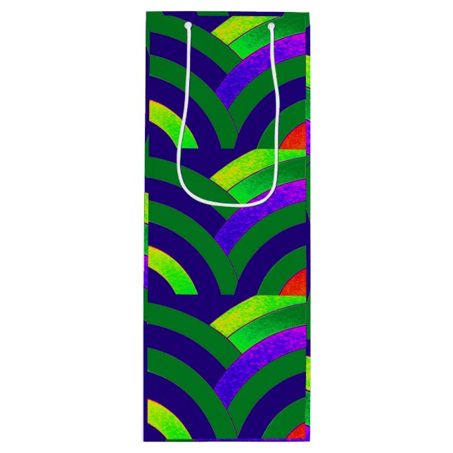 chic contemporary stylish chevrons wine gift bag (Front)