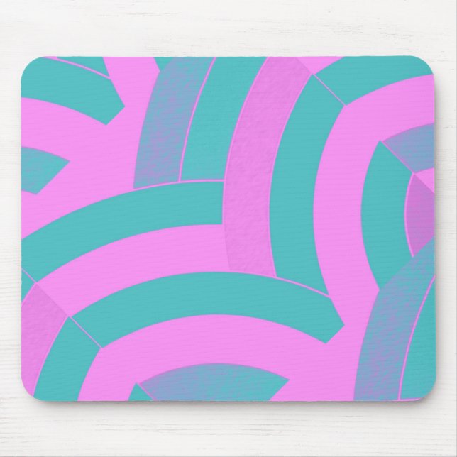 chic contemporary stylish pink/green chevron mouse pad (Front)