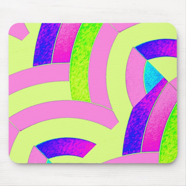 chic contemporary stylish pink/lime chevron mouse pad (Front)