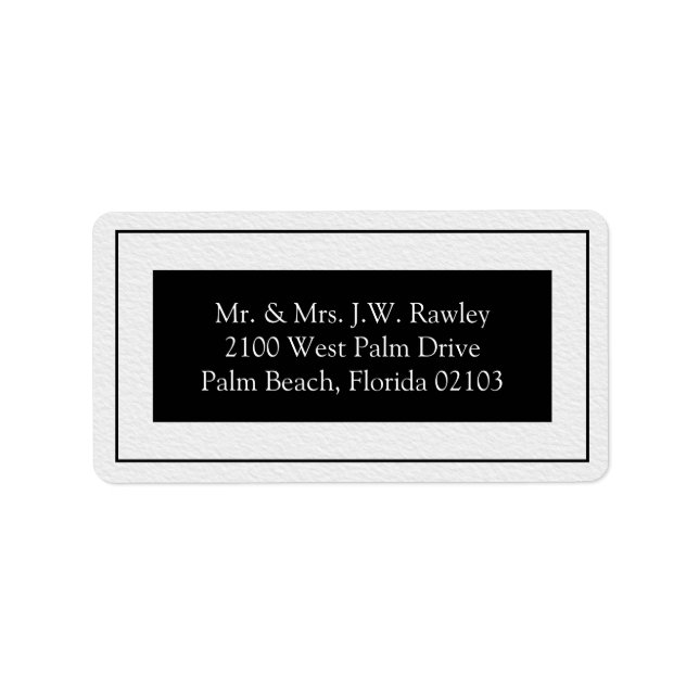 Chic Contemporary Wedding Label (Front)