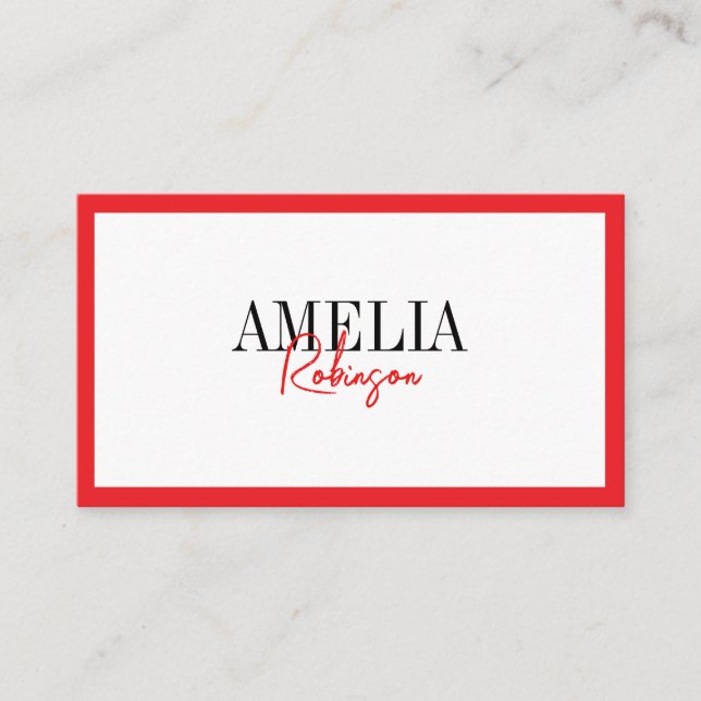 Chic Contrast Frame Stylish Business Card (Front)