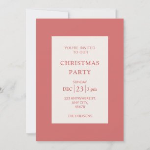 Chic Coral Red Christmas Holiday Party Gold Dots Card