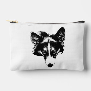 chic corgi visage accessory pouch