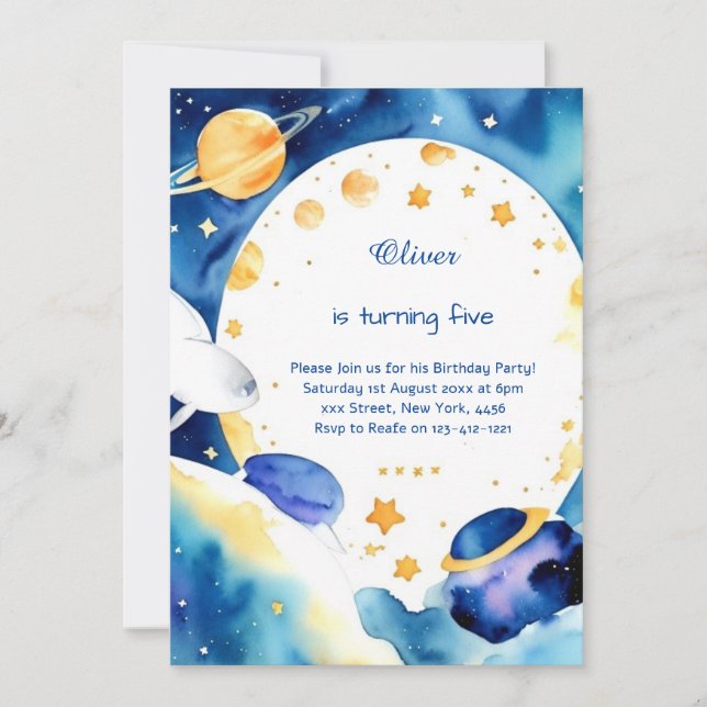 Chic Cosmic Digital Birthday Invitation (Front)