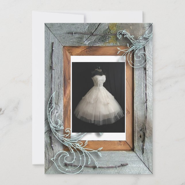 Chic Country Bridal Shower Tea Party Invitation (Front)