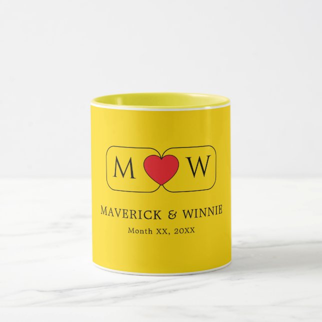 Chic Couple Coffee Mugs Wedding Gift (Center)