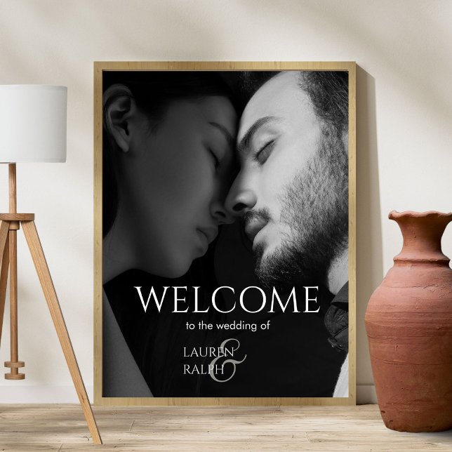 Chic Couple Photo Welcome Wedding Poster (Creator Uploaded)