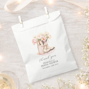 Chic Cowgirl Boots Champagne Pink BRIDAL SHOWER Favour Bag