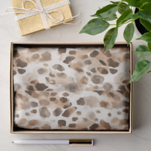 Chic Cream Brown Leopard Animal Print Birthday Tissue Paper