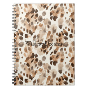 Chic Cream Brown Leopard Animal Print Notebook