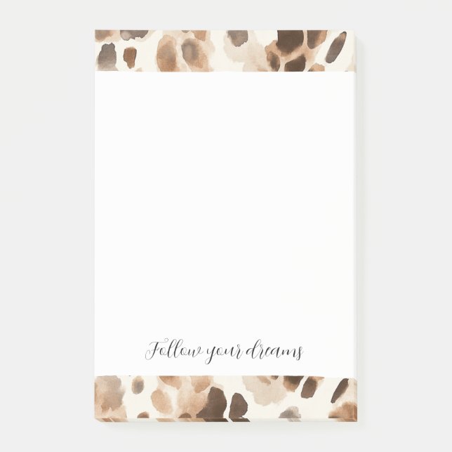 Chic Cream Brown Leopard Animal Print Post-it Notes (Front)