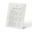 Chic Cream Marble Add Logo Price List Beauty Salon