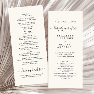 Chic Cream Wedding Ceremony Program