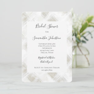 Chic Cream White Stripes Bridal Shower Invitation