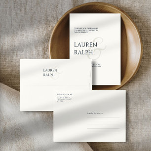 Chic Creamy Ivory Minimalist Wedding Invitation Envelope