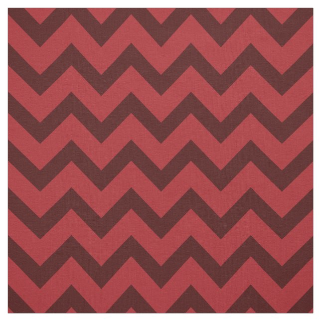 Chic crimson red and brown chevron pattern fabric (Swatch)