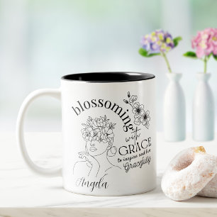Chic Crown Hair of Roses Blooming with Grace Two-Tone Coffee Mug
