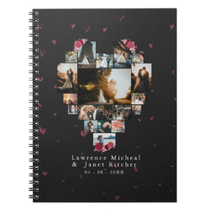 Chic Custom 18 Photo Heart Shaped for her him Notebook