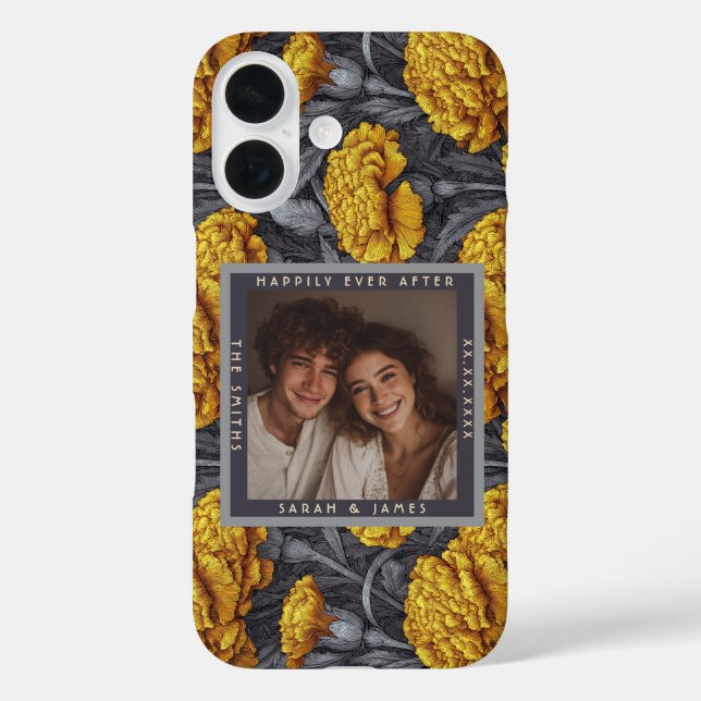 Chic Custom Carnation Garden Vineyard Wedding Case-Mate iPhone Case (Back)