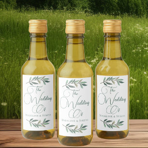 Chic Custom Eucalyptus Leaf Botanical Wedding Mini Wine Label