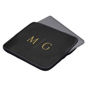 Chic Custom Initials Modern Laptop Sleeve