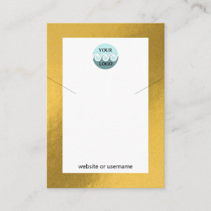Chic custom logo gold frame necklace display card