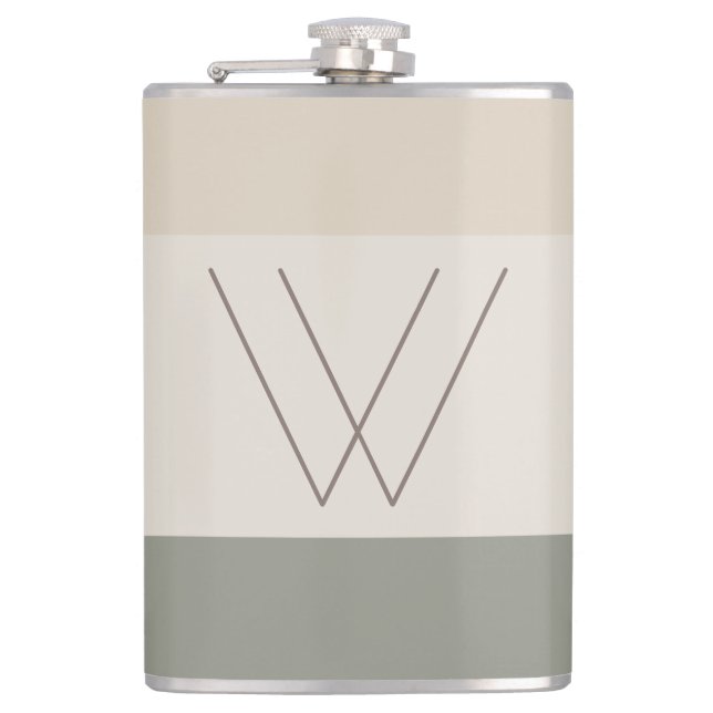 Chic Custom Monogrammed Initial Modern Hip Flask (Front)
