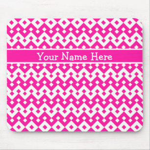Chic  Custom Mousepad, Candy Pink Geometric Mouse Pad
