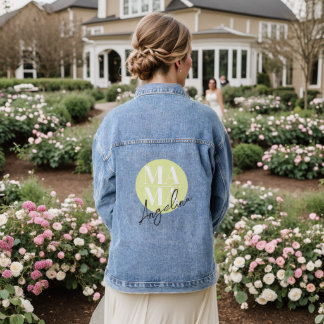 Chic Custom Name MAMA Outerwear Trendy Motherhood Denim Jacket