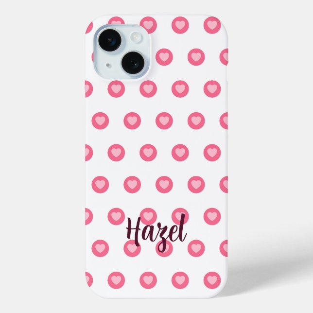 Chic Custom name Pink Heart phone Case (Back)