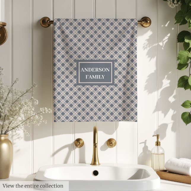 Chic Custom Name Towels Classic Grey Aesthetic (Chic Custom Name Towels Classic Grey Aesthetic)