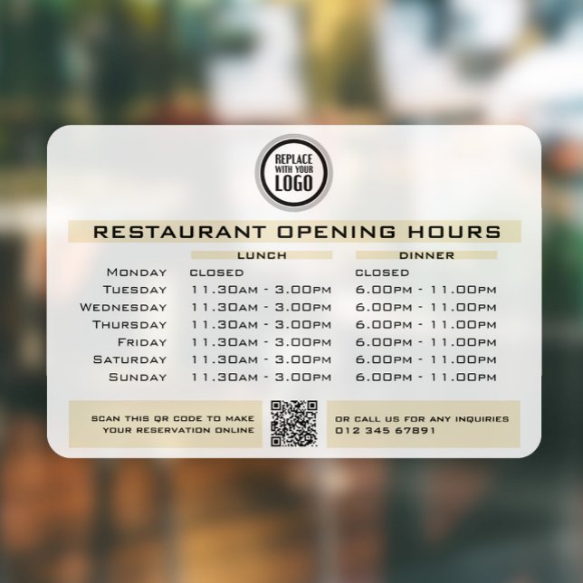  Chic Custom Opening Lunch Dinner Hours Restaurant (Creator Uploaded)