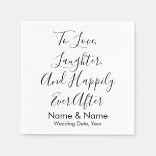 Chic Custom Personalised Script Wedding Reception Napkin