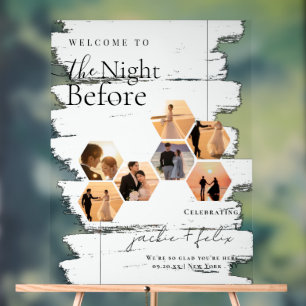 Chic Custom Photo Modern Rehearsal Dinner Welcome Acrylic Sign