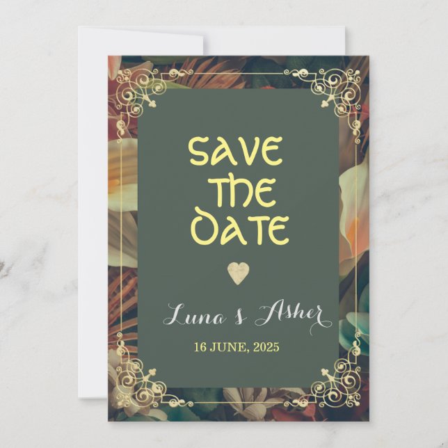 Chic Custom Save The Date Card (Front)