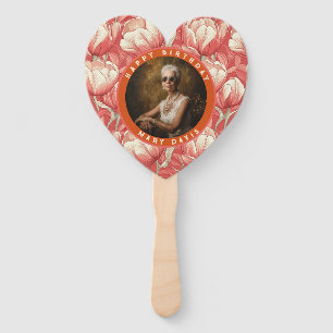 Chic Custom Tulip Themed Surprise Birthday Hand Fan