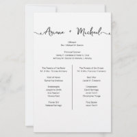 Chic Custom wedding Simple Entourage list 