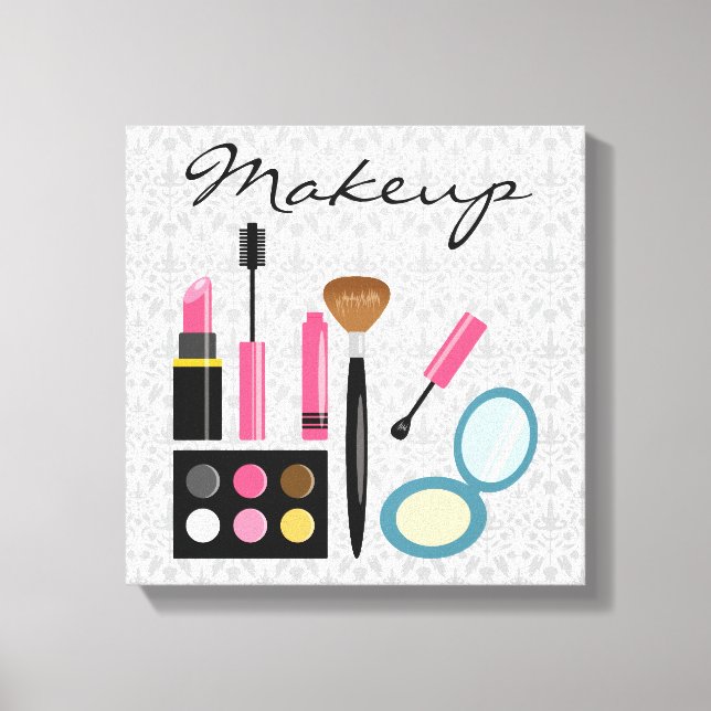 Chic Cute Makeup Kit Canvas Print (Front)