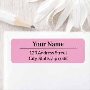 Chic Cute Pink Modern Minimalist Name Mail Address Return Address Label