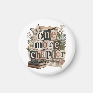 Chic cuteOne more chapter retro vintage booklover  Magnet