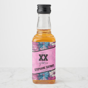 Chic Daisy 21St Birthday Gift For Daughter Liquor Bottle Label