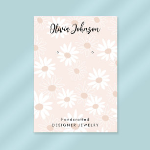 Chic Daisy Floral Pattern Jewellery Earring Displa Business Card
